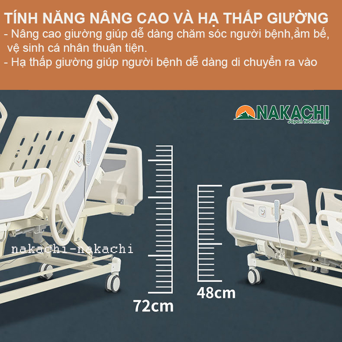 nâng cao hạ thấp giường Nakachi NC-A16